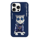 NIMMY · 3D Embroidered Zincir and Glasses Detail Cat Design Case for iPhone 14 Pro Max · 1