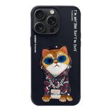 NIMMY · 3D Embroidered Zincir and Glasses Detail Cat Design Case for iPhone 14 Pro Max · 2