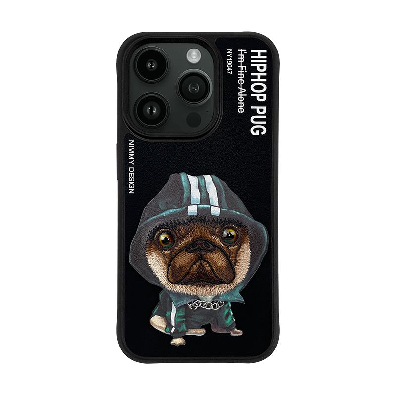 NIMMY · 3D Embroidered Kapüşonlu Zincir Detail Hip Hop Dog Design Case for iPhone 14 Pro Max · 2