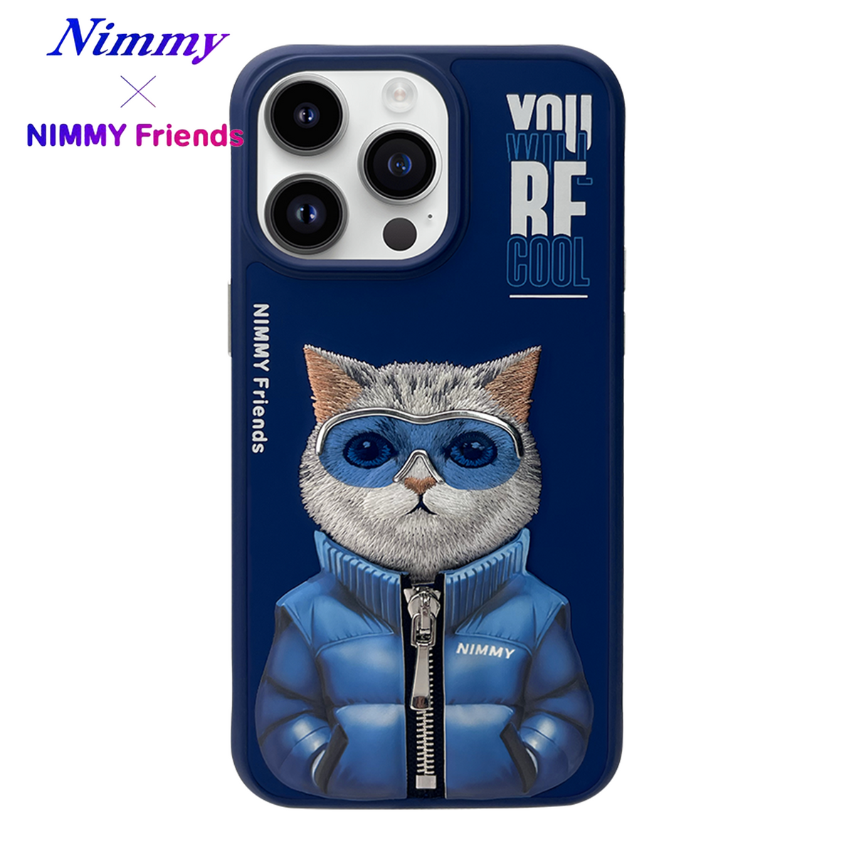 NIMMY iPhone 14 Pro · Glossy Zemin Üstüne 3D Embroidered Gözlük and Mont Detail Case · 1