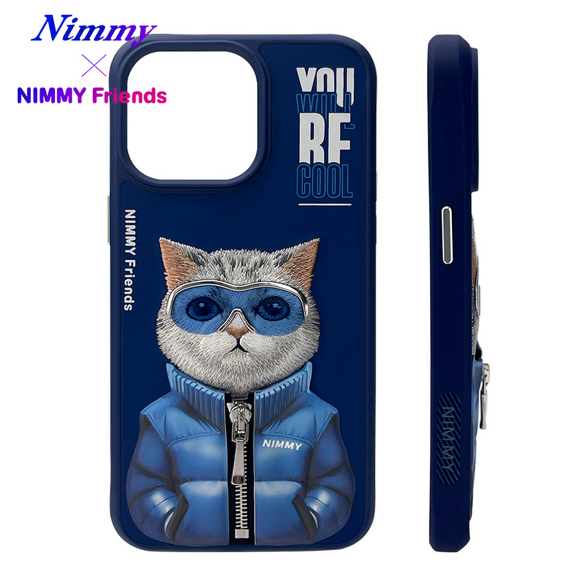 NIMMY iPhone 14 Pro · Glossy Zemin Üstüne 3D Embroidered Gözlük and Mont Detail Case · 2