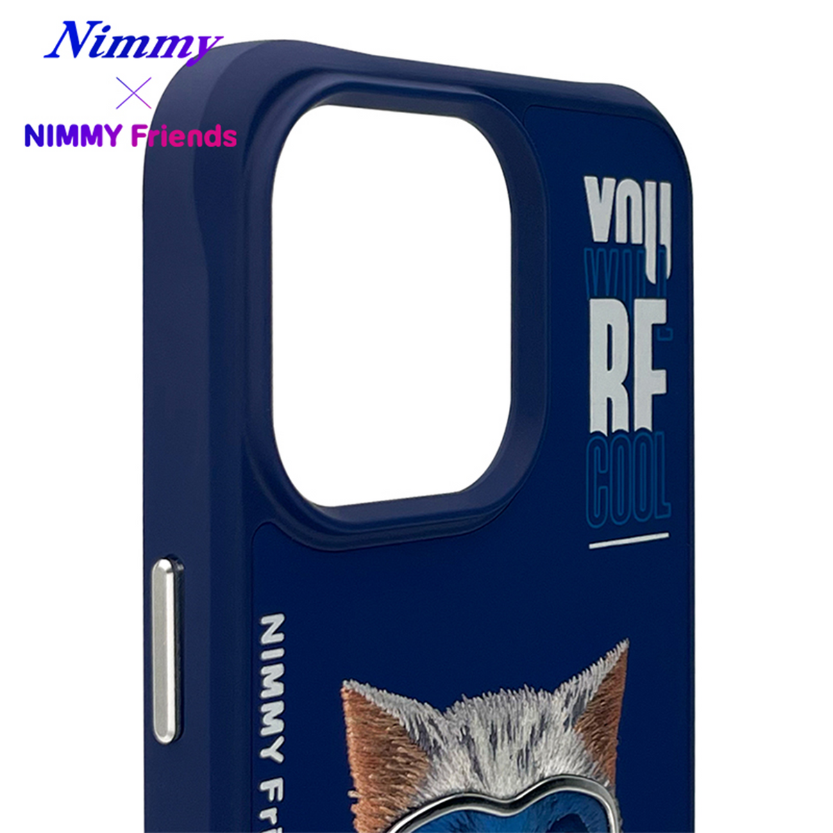 NIMMY iPhone 14 Pro · Glossy Zemin Üstüne 3D Embroidered Gözlük and Mont Detail Case · 3