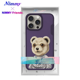 NIMMY iPhone 14 Pro · Faux Leather Üstüne 3D Embroidered and Kıyafet Kabartmalı Ayıcık Case · 2