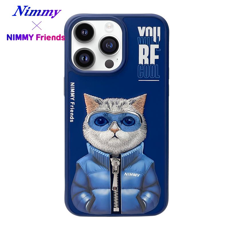NIMMY · 3D Embroidered Fermuarlı Mont and Glasses Detail Premium Cat Case 2.0 for iPhone 15 · 1