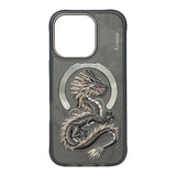 NIMMY · MagSafe-Compatible 3D Embroidered Golden Dragon Patterned Case for iPhone 15 · 1