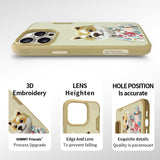 NIMMY · 3D Embroidered Shiba Inu Dog Design Silicone Case for iPhone 15 · 2