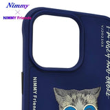 NIMMY iPhone 15 Pro · 3D Embroidered Zincir and Glasses Detail Beyaz Cat Design Silicone Case · 2