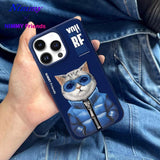NIMMY iPhone 15 Pro · 3D Embroidered Gözlük and Zipper Detail Cat Design Silicone Case 2.0 · 6