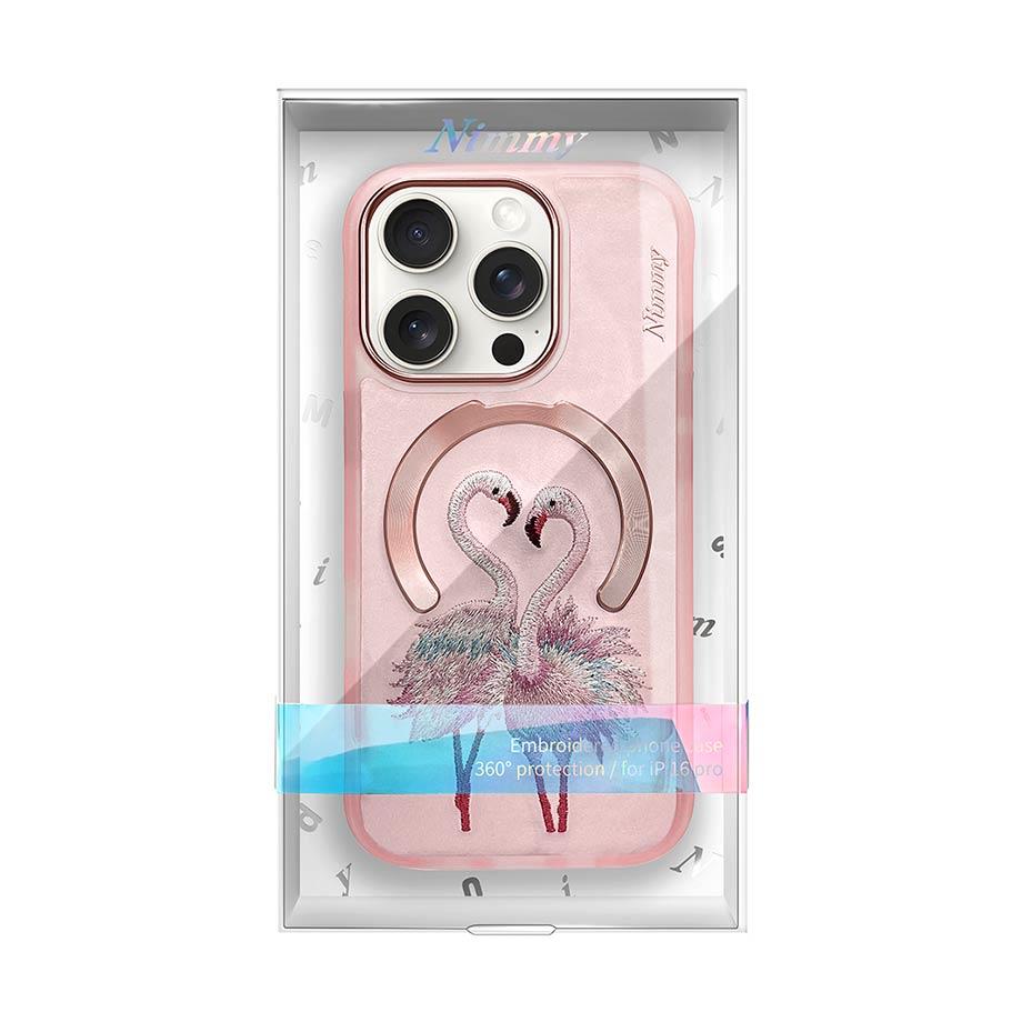 NIMMY · MagSafe-Compatible 3D Embroidered Flamingo Case for iPhone 15 Pro · 6