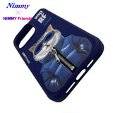NIMMY iPhone 15 Pro · 3D Embroidered Gözlük and Zipper Detail Cat Design Silicone Case 2.0 · 3