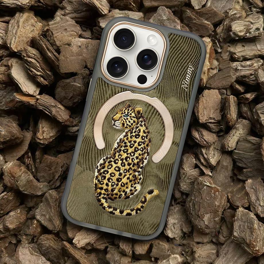 NIMMY · MagSafe-Compatible 3D Embroidered Leopard Case for iPhone 15 Pro · 7