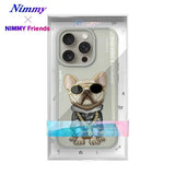NIMMY 3D Embroidered Kabartma Dog Zincir Gözlük Detay Cool Glasses Silicone Case for iPhone 15 Pro · 9