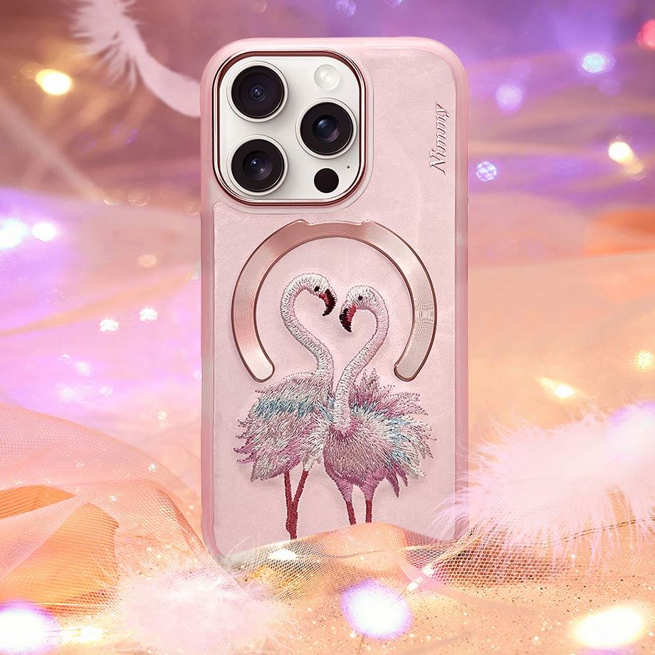 NIMMY · MagSafe-Compatible 3D Embroidered Flamingo Case for iPhone 15 Pro · 8
