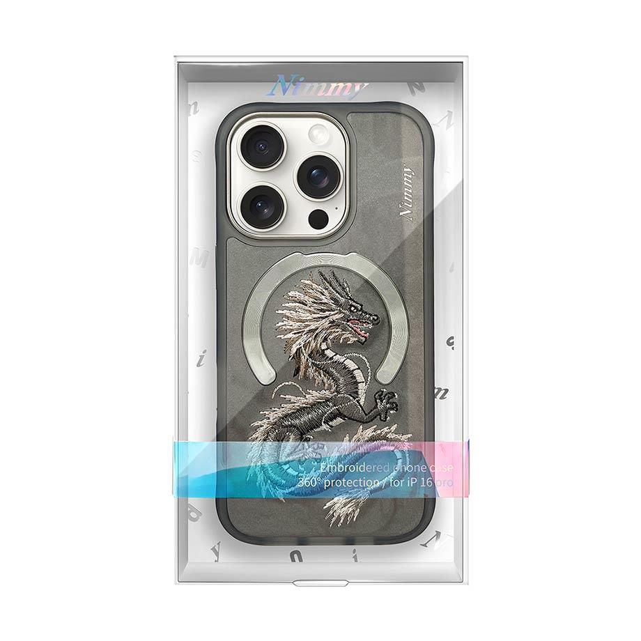 NIMMY · MagSafe-Compatible 3D Embroidered Golden Dragon Case for iPhone 15 Pro · 8