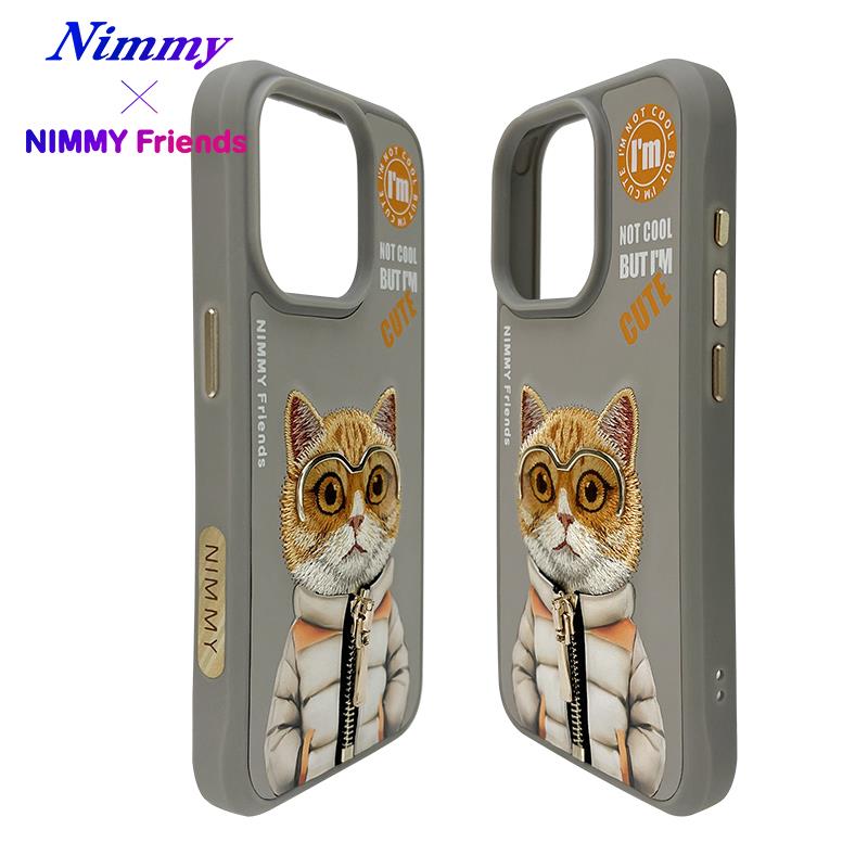 NIMMY iPhone 15 Pro · 3D Embroidered Gözlük and Zipper Detail Catcik Patterned Silicone Case 2.0 · 3