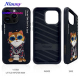 NIMMY · 3D Embroidered Zincir and Glasses Detail Cat Design Silicone Case for iPhone 15 Pro · 3