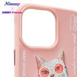 NIMMY · 3D Embroidered Zincir and Glasses Detail Beyaz Cat Design Silicone Case for iPhone 15 Pro · 5