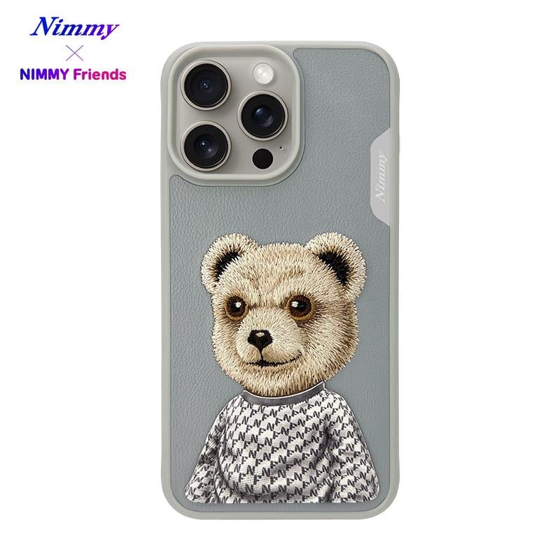 NIMMY 3D Embroidery işlemeli Fashion Pet Ayıcıklı Silicone Case, Camera Protection for iPhone 15 Pro · 1