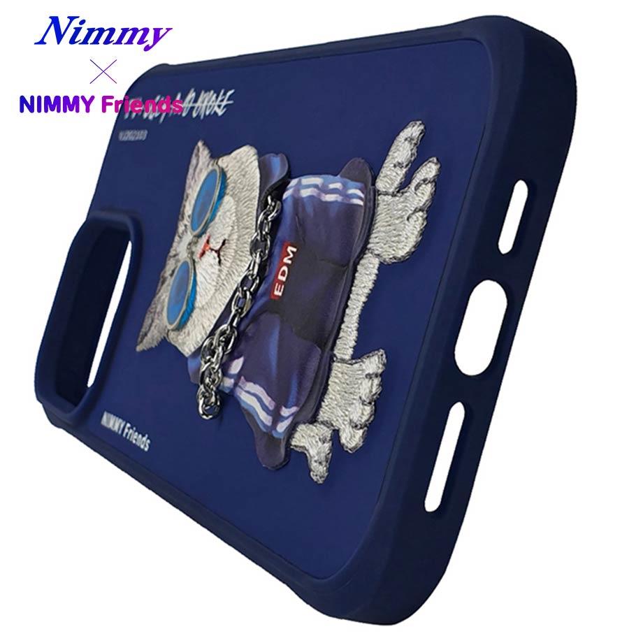 NIMMY iPhone 15 Pro · 3D Embroidered Zincir and Glasses Detail Beyaz Cat Design Silicone Case · 8