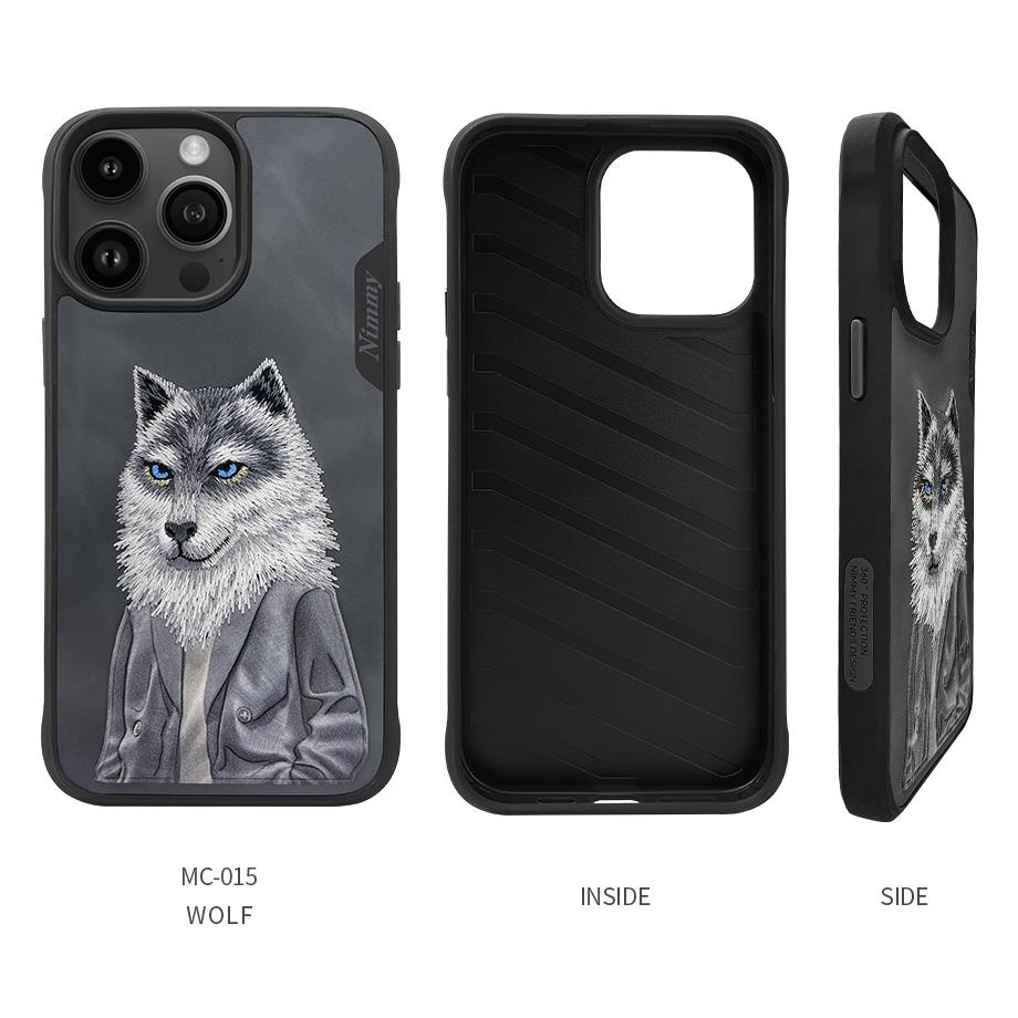 NIMMY · 3D Embroidered Kıyafetli Kurt Patterned Silicone Case for iPhone 15 Pro · 8