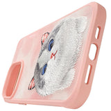 NIMMY 3D Embroidered Cat Kabartmalı Eye Detail Big Eyes Silicone Case for iPhone 15 Pro · 7