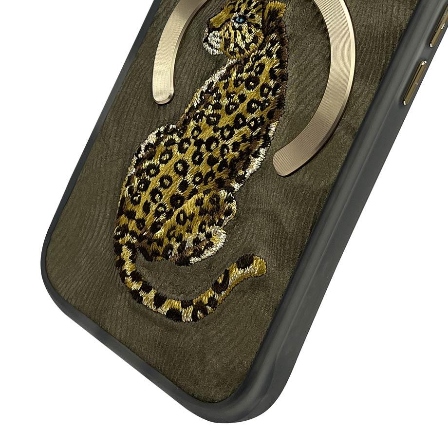 NIMMY · MagSafe-Compatible 3D Embroidered Leopard Case for iPhone 15 Pro · 5