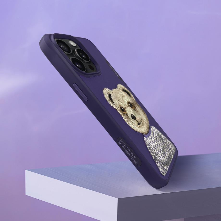 NIMMY 3D Embroidery işlemeli Fashion Pet Ayıcıklı Silicone Case, Camera Protection for iPhone 15 Pro · 7