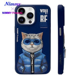 NIMMY iPhone 15 Pro · 3D Embroidered Gözlük and Zipper Detail Cat Design Silicone Case 2.0 · 4