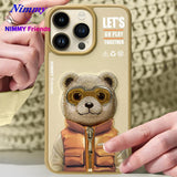 NIMMY iPhone 15 Pro Max · 3D Embroidered Gözlük and Zipper Detail Ayıcık Patterned Silicone Case 2.0 · 6