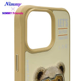 NIMMY iPhone 15 Pro Max · 3D Embroidered Gözlük and Zipper Detail Ayıcık Patterned Silicone Case 2.0 · 5