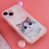 NIMMY 3D Embroidered Cat Kabartmalı Eye Detail Big Eyes Silicone Case for iPhone 15 Pro Max · 8