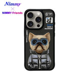 NIMMY iPhone 15 Pro Max · 3D Embroidered Gözlük and Zipper Detail Dog Design Silicone Case 2.0 · 1