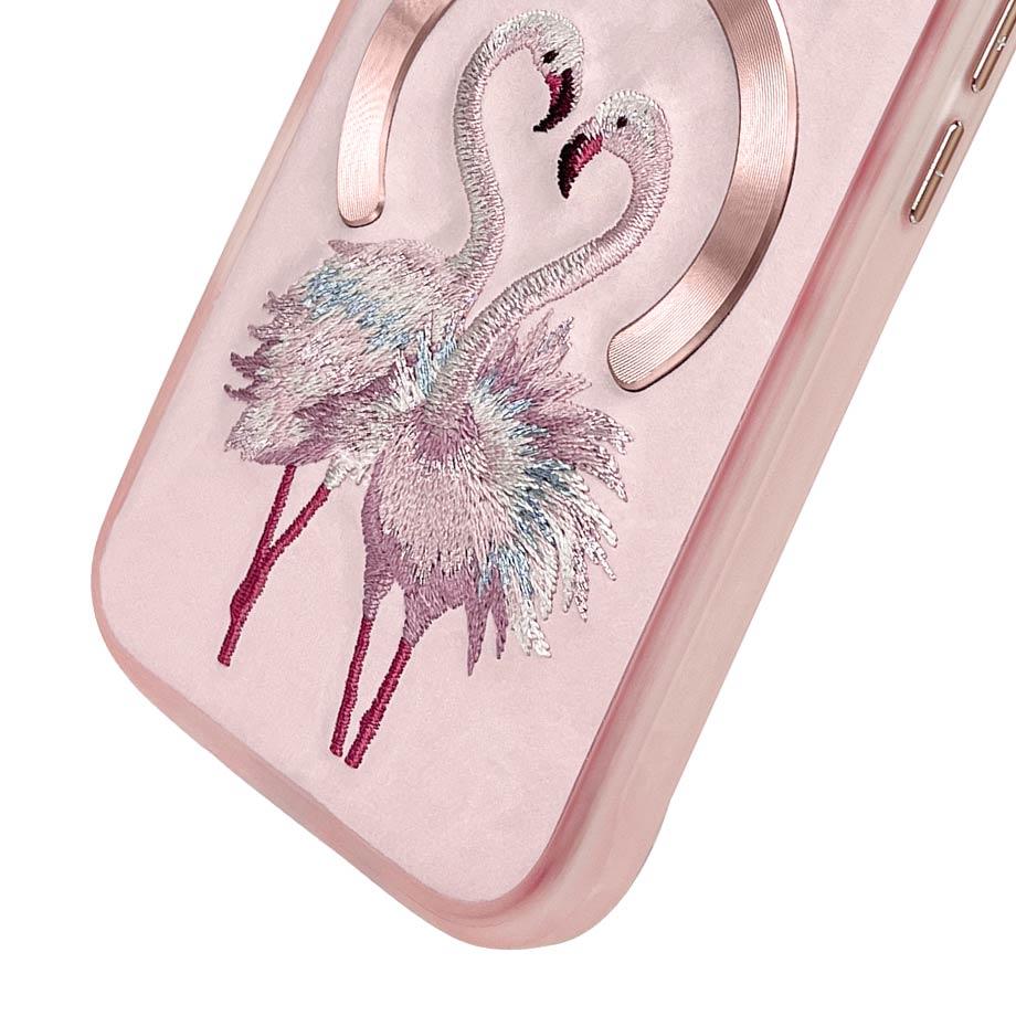 NIMMY · MagSafe-Compatible 3D Embroidered Flamingo Case for iPhone 15 Pro Max · 5