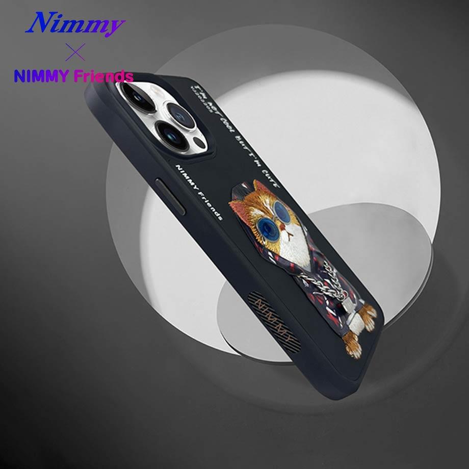 NIMMY · 3D Gözlük and Zincir Aksesuarlı Embroidered Mor Dog Case for iPhone 15 Pro Max · 3