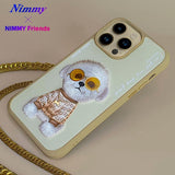 NIMMY iPhone 15 Pro Max · 3D Embroidered Zincir and Glasses Detail Dog Design Silicone Case · 2