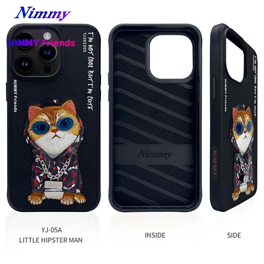 NIMMY · 3D Gözlük and Zincir Aksesuarlı Embroidered Mor Dog Case for iPhone 15 Pro Max · 2