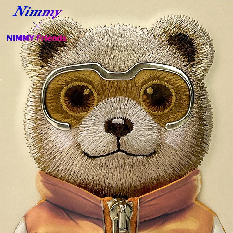 NIMMY iPhone 15 Pro Max · 3D Embroidered Gözlük and Zipper Detail Ayıcık Patterned Silicone Case 2.0 · 7