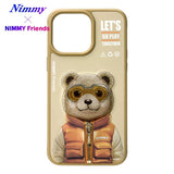NIMMY iPhone 15 Pro Max · 3D Embroidered Gözlük and Zipper Detail Ayıcık Patterned Silicone Case 2.0 · 2