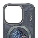 NIMMY · MagSafe-Compatible 3D Embroidered Mavi Dragon Case for iPhone 15 Pro Max · 3