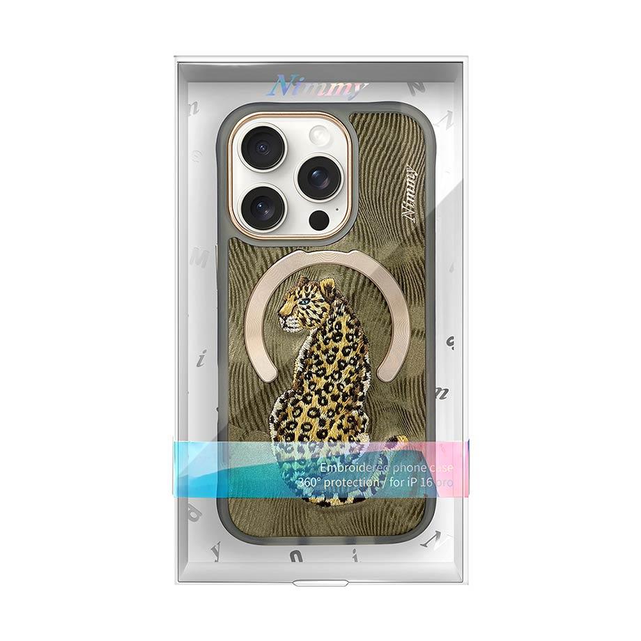 NIMMY · MagSafe-Compatible 3D Embroidered Leopard Case for iPhone 15 Pro Max · 8