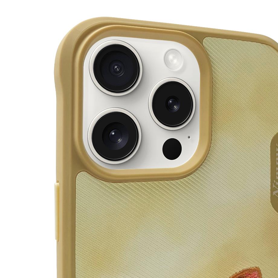 NIMMY · 3D Embroidered Eye Detail Cat Design Silicone Case for iPhone 15 Pro Max · 3