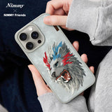 NIMMY · 3D Süet Embroidered Aslan Patterned Raptor Series Case for iPhone 15 Pro Max · 3
