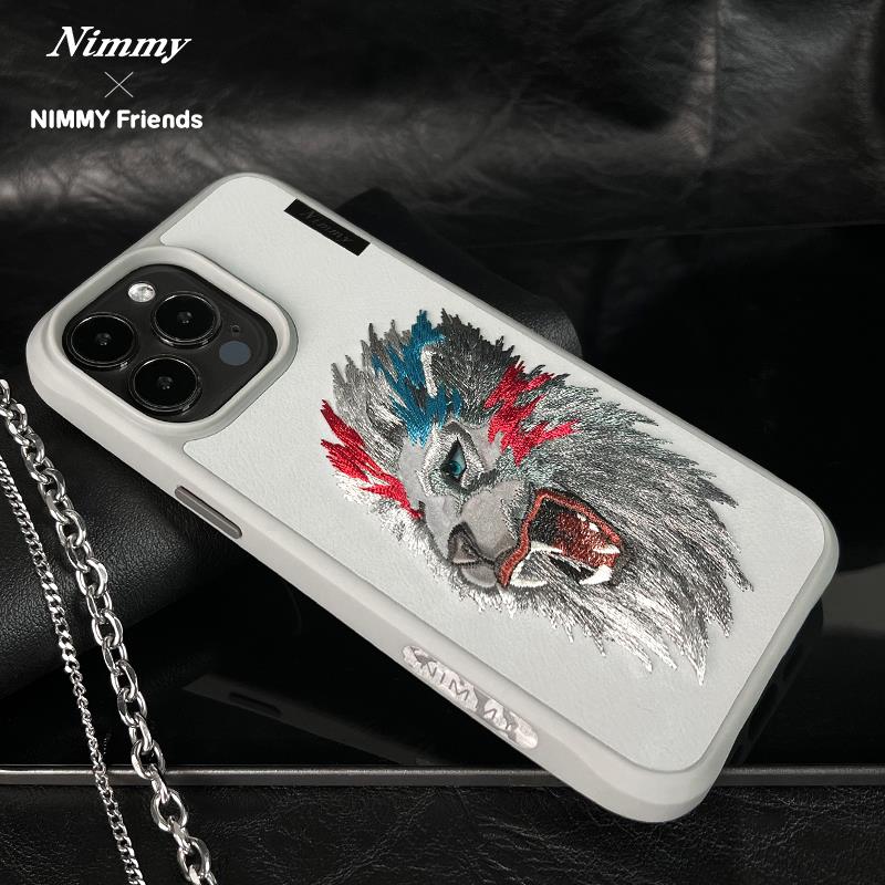 NIMMY · 3D Süet Embroidered Aslan Patterned Raptor Series Case for iPhone 15 Pro Max · 2