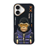 NIMMY · Embroidered Kabartmalı Gözlük and Fermuar Gorilla Patterned Case 2.0 for iPhone 16 · 1