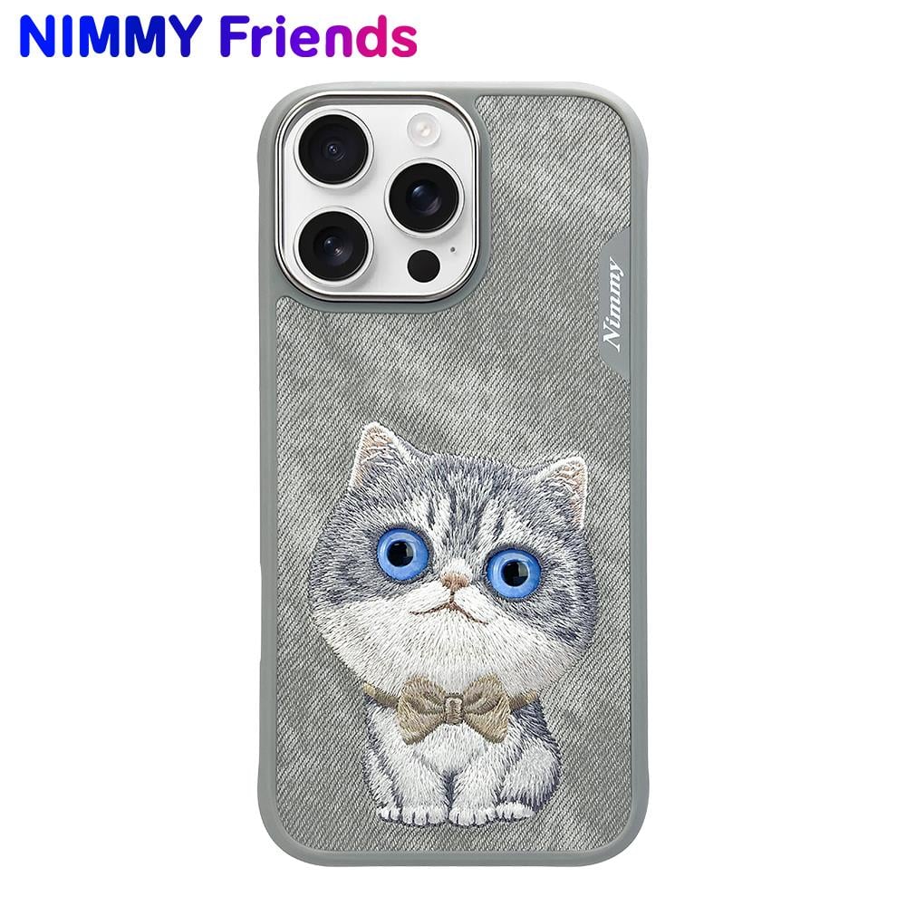 NIMMY · 3D Embroidered New Big Eyes Cat Design Silicone Case for iPhone 16 · 1