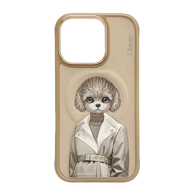 NIMMY · MagSafe-Compatible 3D Embroidered Magnetic Fashion Kahve Catli Silicone Case for iPhone 16 · 1