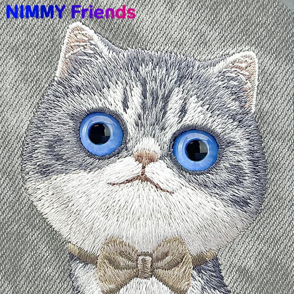 NIMMY · 3D Embroidered New Big Eyes Cat Design Silicone Case for iPhone 16 · 5