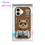 NIMMY · 3D Embroidered and Kabartmalı Gözlük Zipper Detail Cool Cute Ayıcık Case 2.0 for iPhone 16 · 2