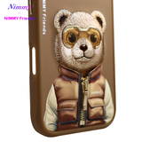 NIMMY · 3D Embroidered and Kabartmalı Gözlük Zipper Detail Cool Cute Ayıcık Case 2.0 for iPhone 16 · 5
