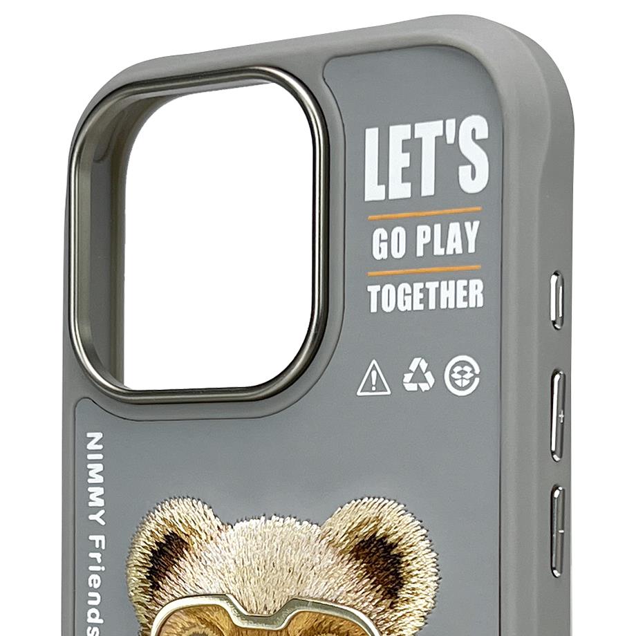 NIMMY · 3D Embroidered Fermuarlı Mont and Gözlük Ayıcık Case 2.0 for iPhone 16 Pro · 6